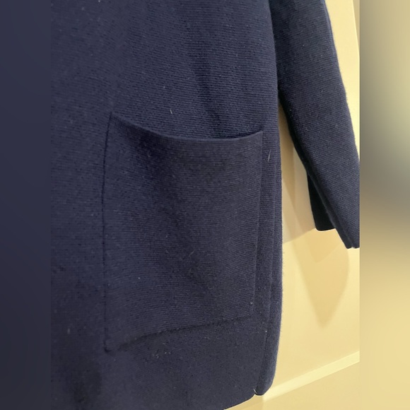 J.Crew Merino Wool Open Front Sweater Blazer Navy Office Minimalist Women’s S - Picture 3 of 10